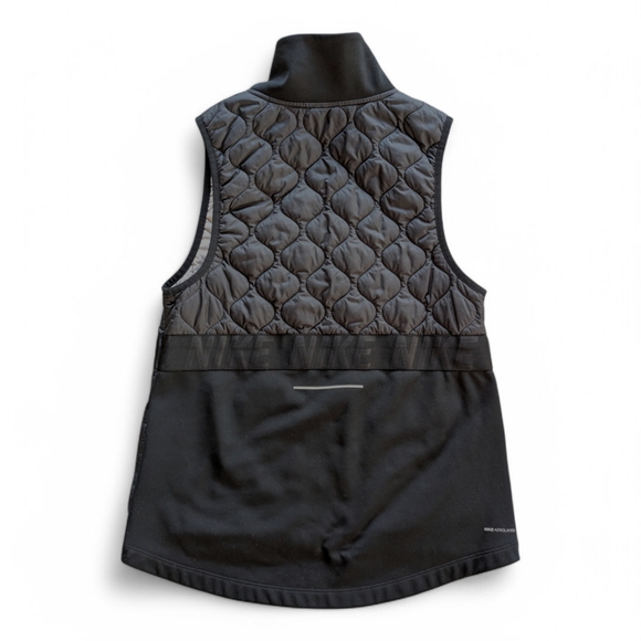 Nike Aerolayer Running Gilet Vest Women’s Sz S Black Quilted Thin Puffer Pockets - Picture 6 of 15